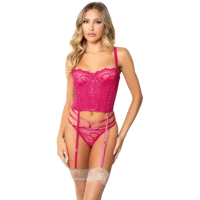 Seven ‘til Midnight Fuchsia Bustier mit Höschen