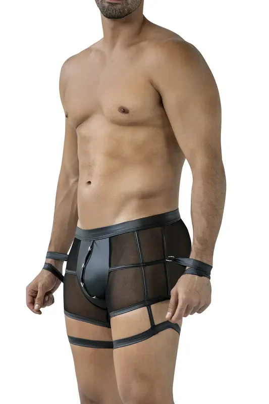Shorts mit Bein und Handschlaufen – Schwarz