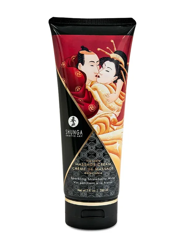 Shunga Kissable Massage Cream Sparkling Strawberry Wine (200 ml)