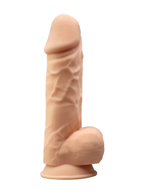 Silexd 8,5″ Model 1: Naturvibrator mit Hoden, hautfarben hell