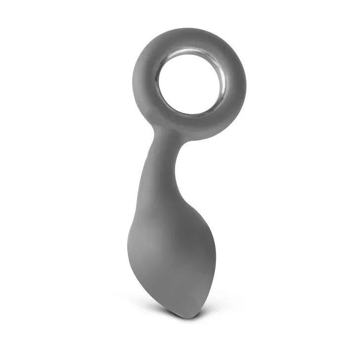Silikon Analplug mit Zugring – grau