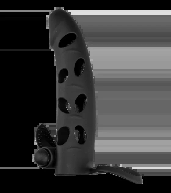 Silikon-Sleeve mit Hodenring und Vibro-Bullet