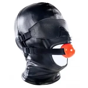 SM Hood mit Knebel und Subfull-Maske – Schwarz