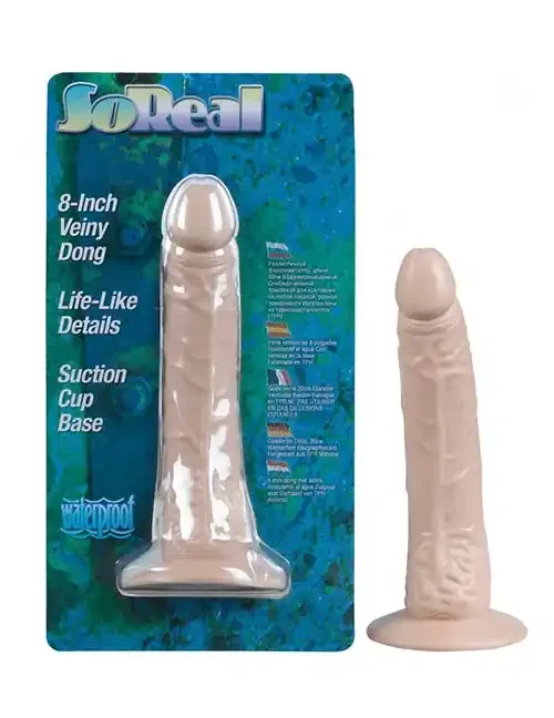 SO REAL 8‘ Veiny Dong with Suction Cup Base flesh