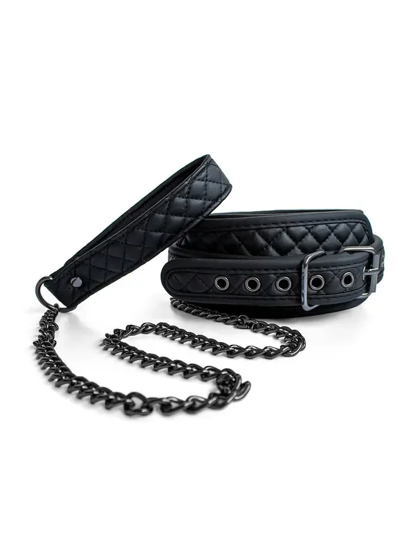 SODORRA Vegan + Neo Diamond Halsfessel mit Führleine, schwarz