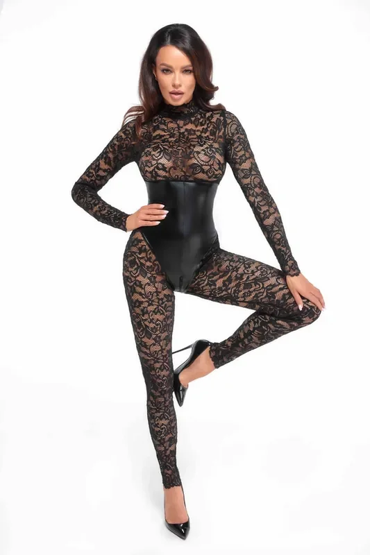 Spitzencatsuit Mit Unterbrustmieder (Grösse S)