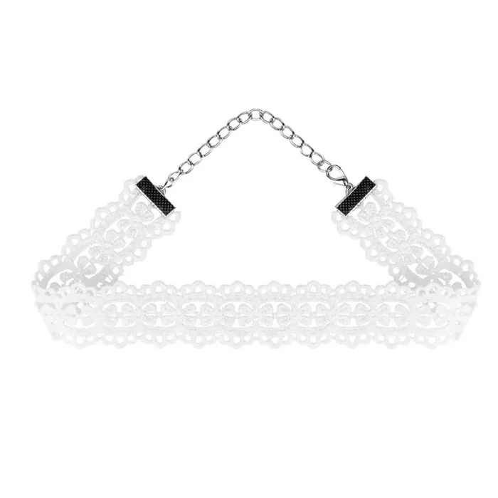 Spitzenhalsband – Weiß
