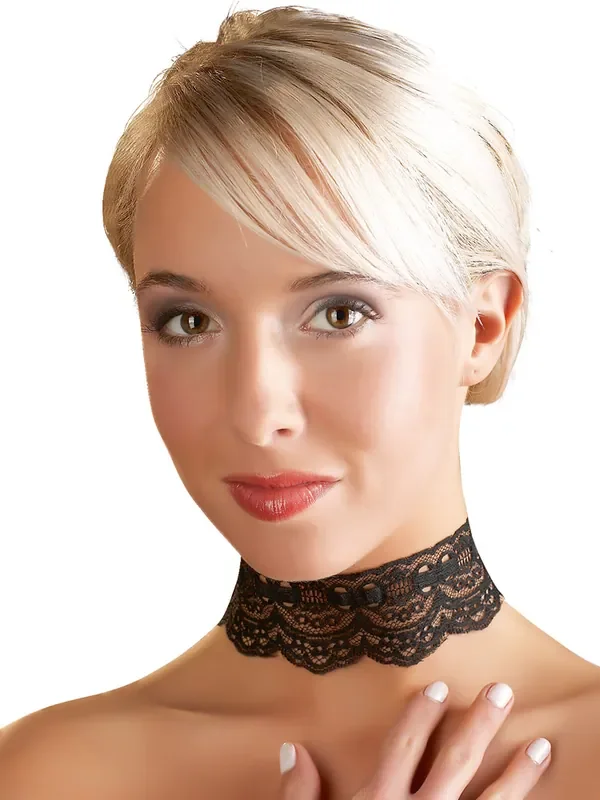 Spitzenhalsband, schwarz
