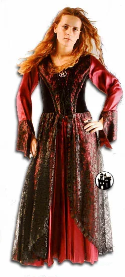 Spitzenkleid mit Samt & Satin