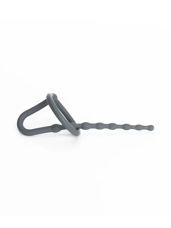 Sport Fucker Silicone Dipstick Sound Eichelring mit Dilator, grau