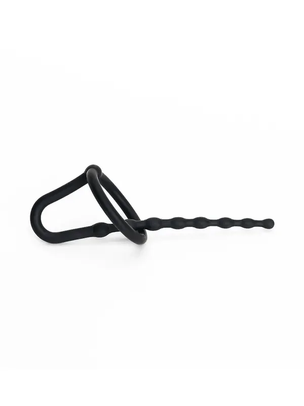 Sport Fucker Silicone Dipstick Sound Eichelring mit Dilator, schwarz