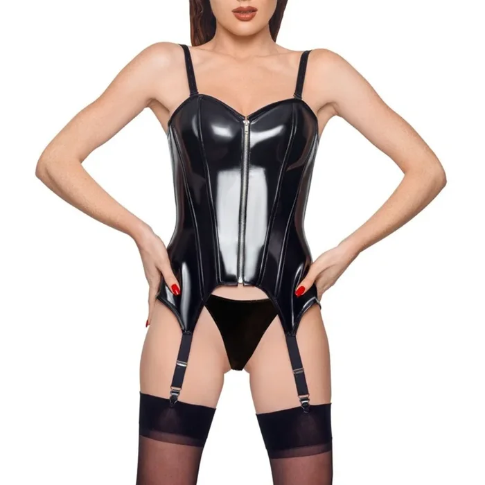 Strapshemd aus Lack mit abnehmbaren Trägern, XL – SALE