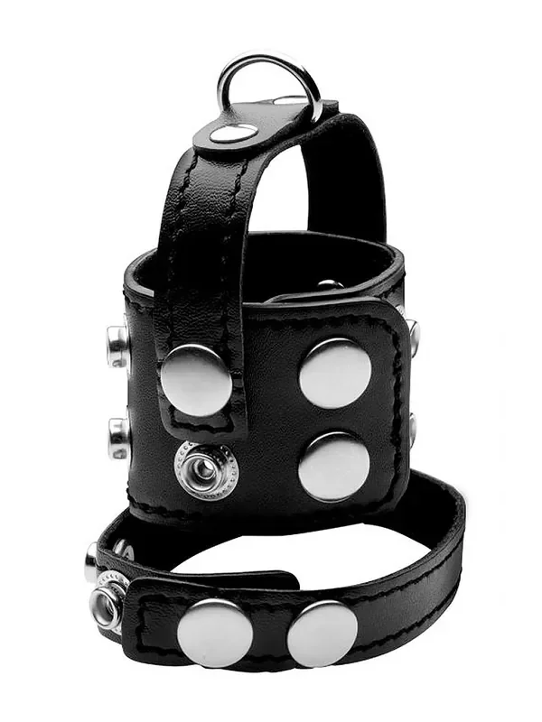 Strict Cock Strap and Ball Stretcher Hodenstretcher mit Penisring, schwarz