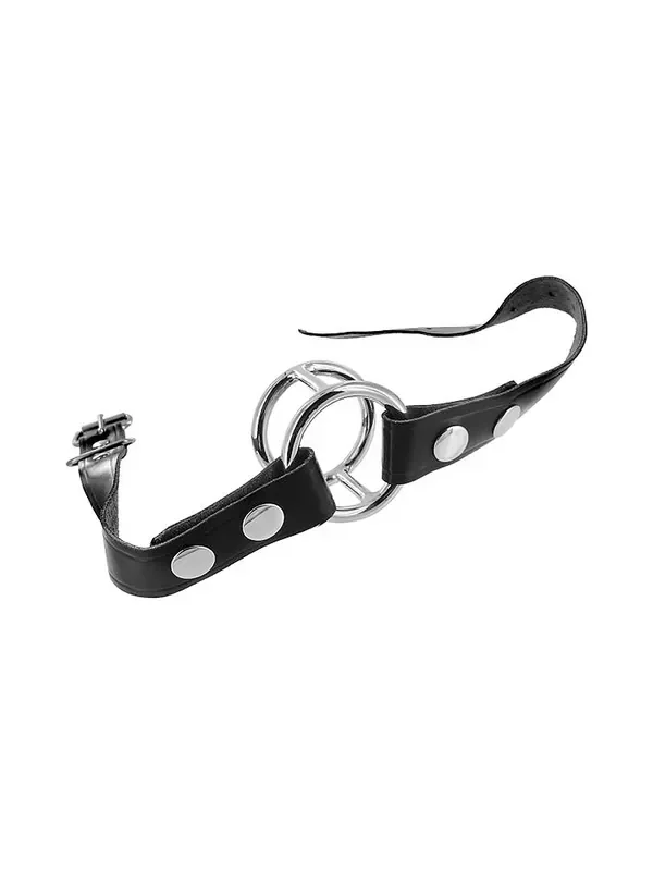 Strict Deep Throat Gag Edelstahl Ringknebel, schwarz