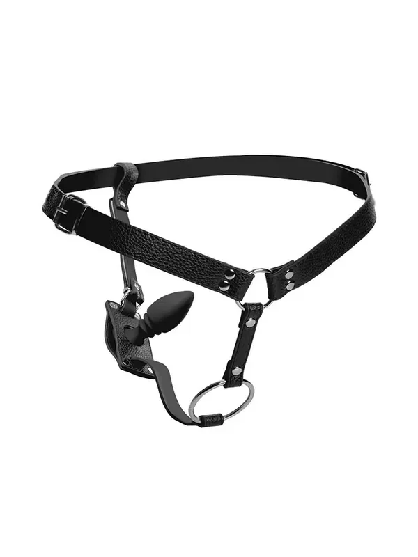 Strict Male Harness with Analplug Herren-Zaumzeug mit Analplug, schwarz