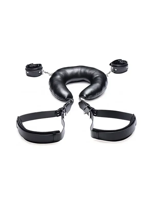 Strict Padded Thigh Sling Gepolsterte Fessel mit Nackenhalter, schwarz
