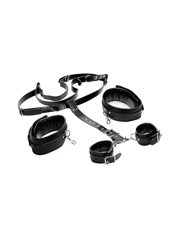 Strict Thigh Sling with Wristcuffs Fesselgeschirr, schwarz