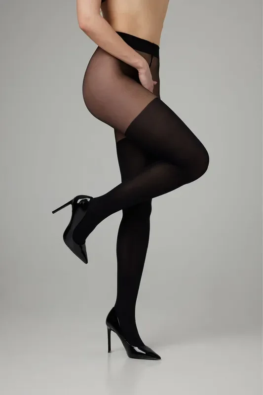 Strumpfhose mit offenem Schritt All night long – schwarz