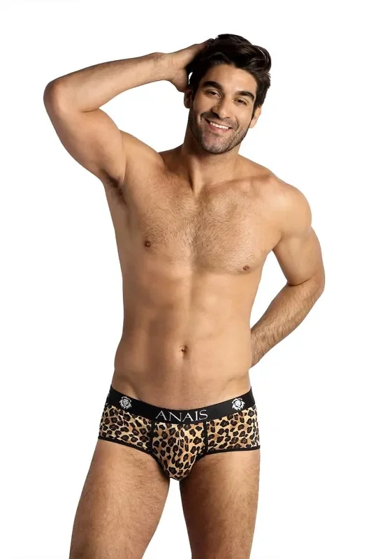 stylische Herren Panty im Leoparden-Look aus weicher und dehnbarer Mikrofaser