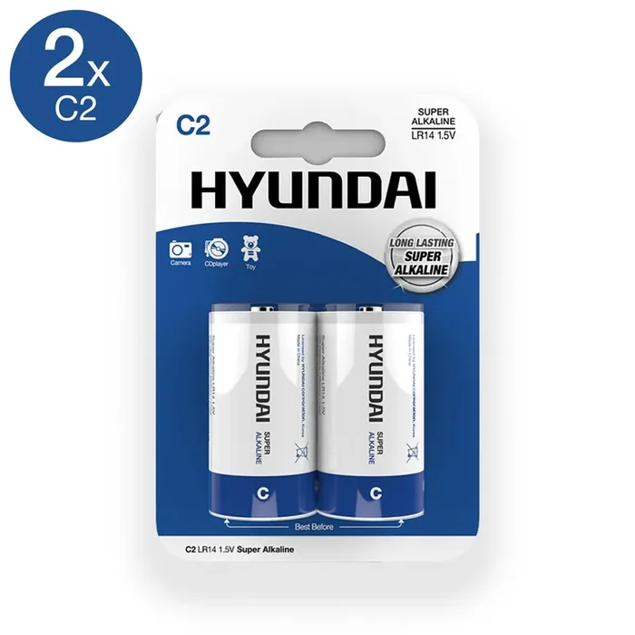 Super Alkaline C Batterien – 2 Stück