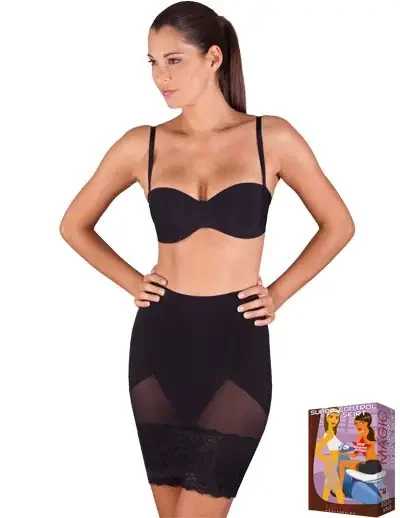 Super Control Skirt – Rock mit Spitze schwarz