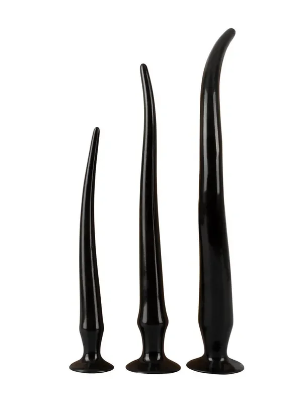 Super Long Flexible Analplugs im Set, schwarz