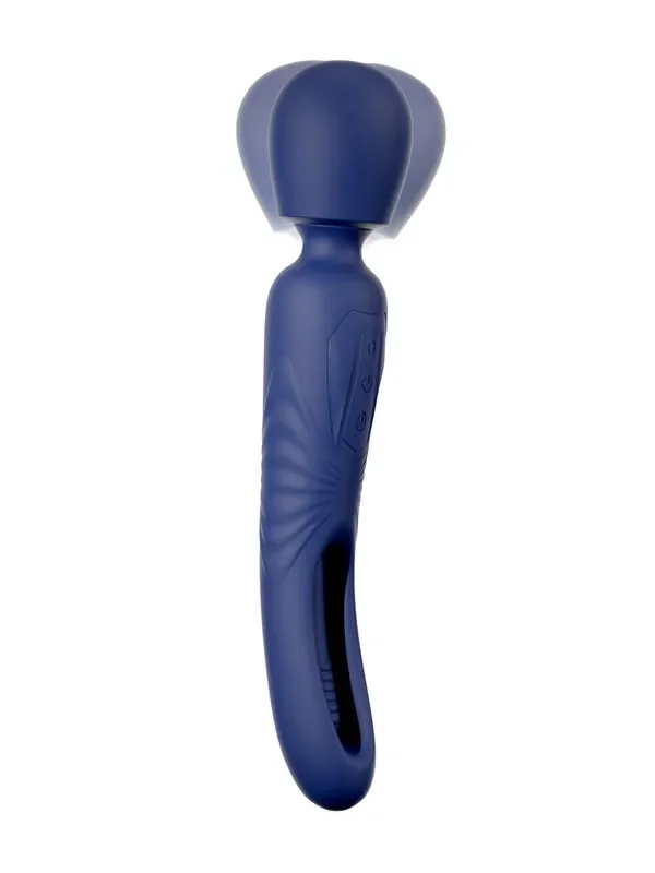Sweet Smile 2in1 Wand with Flicking Tongue Wand-Vibrator, blau