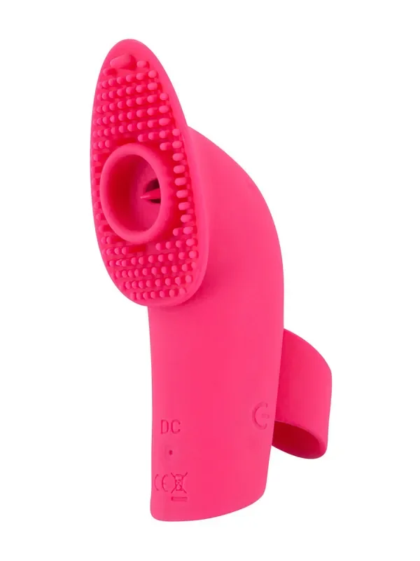 Sweet Smile Licking and Pulsating Finger-Stimulator, pink