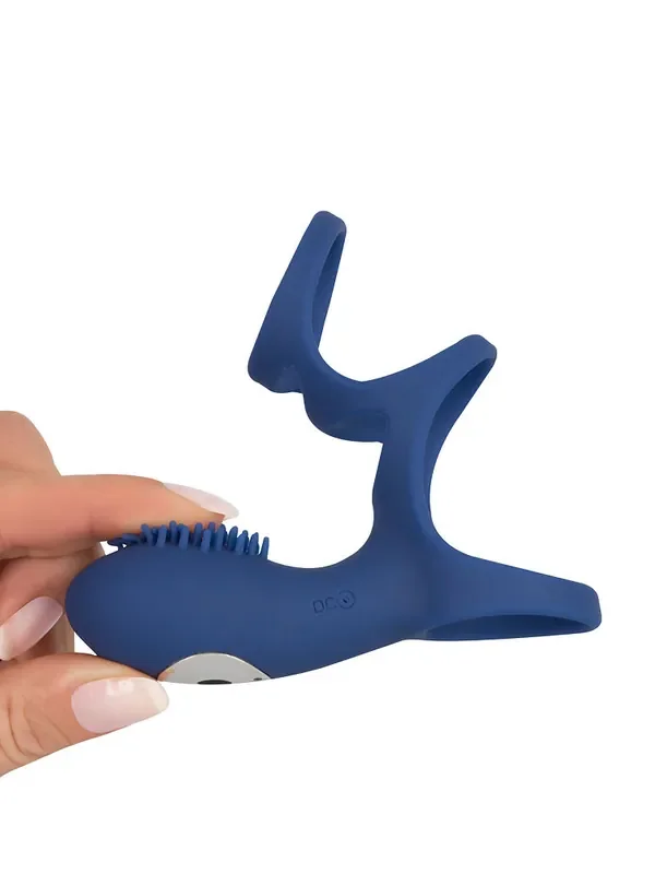 Sweet Smile Rechargeable Couple Vibro-Penishülle, blau