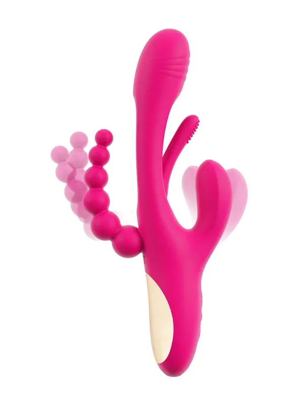 Sweet Smile Triple Vibe With Flicking Tongue Multifunktions-Vibrator, pink