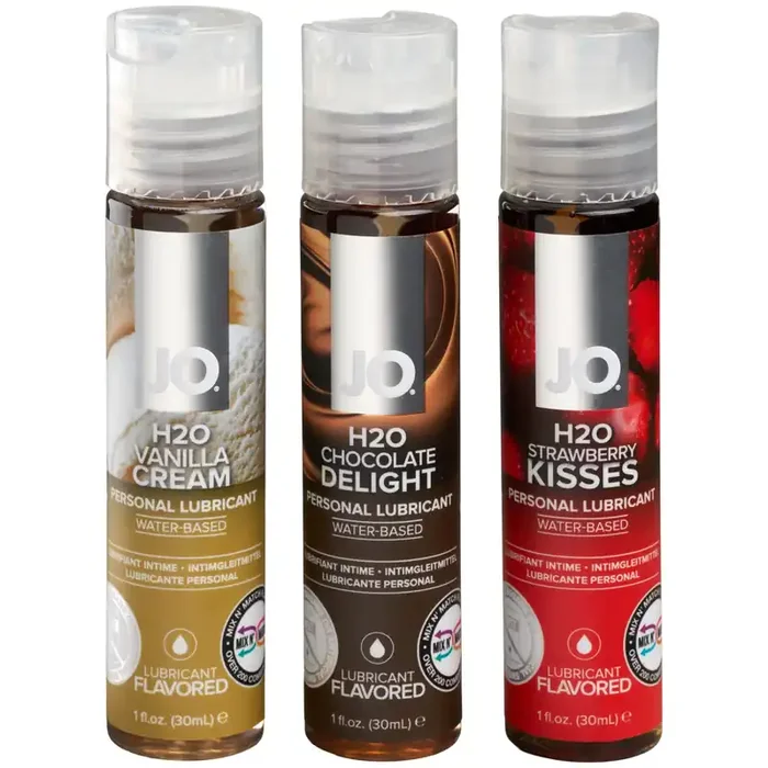 System JO Tri Me Neapolitan Aromatisiertes Gleitmittel-Set auf Wasserbasis 3 x 30 ml