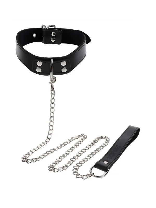 TABOOM Elegant Collar & Chain Leash Halsfessel mit Kettenleine, schwarz