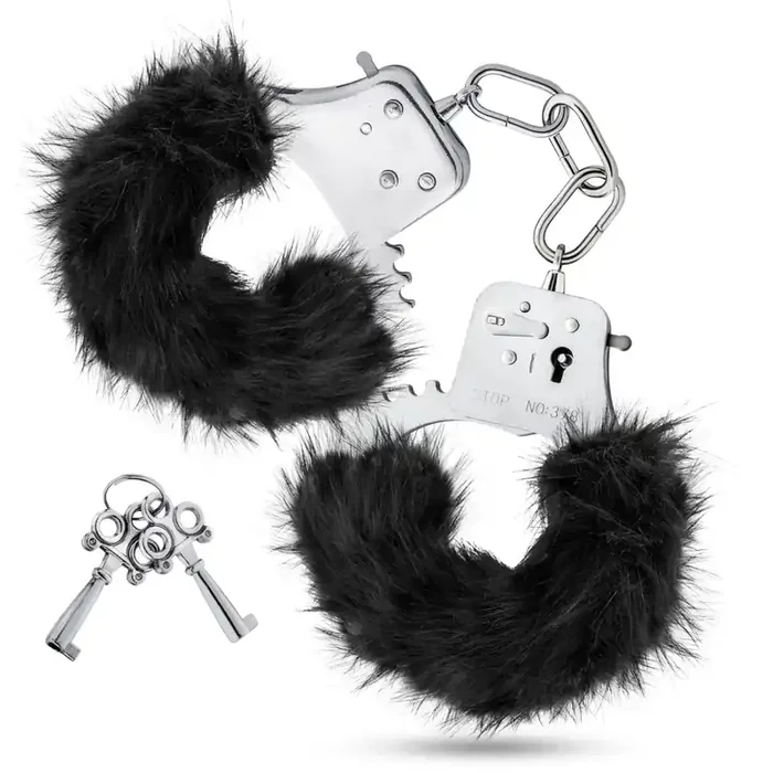Temptasia – Plüsch-Fell-Handschellen – Schwarz