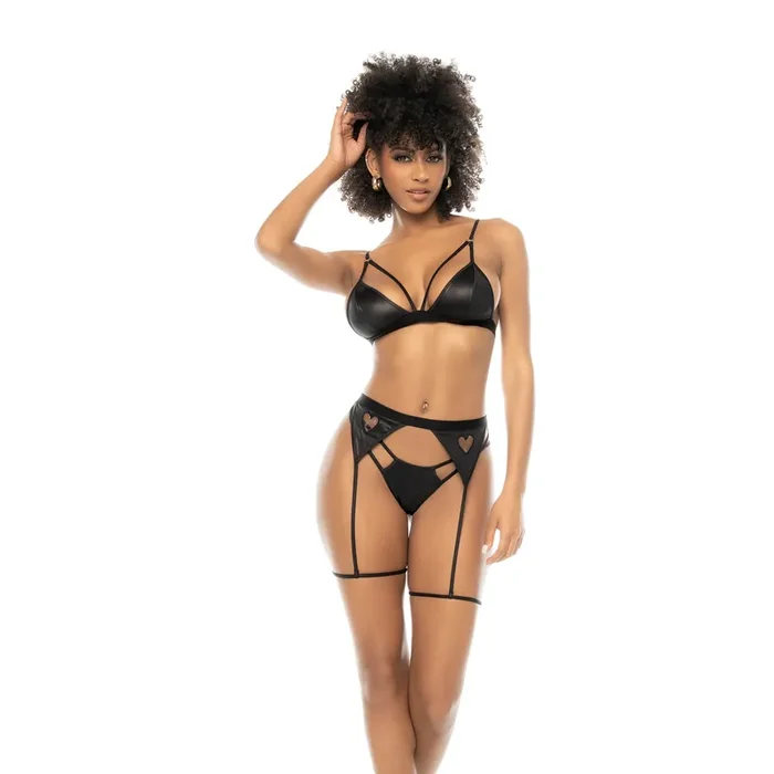 Three Piece Set – L/XL – Wet Look Black