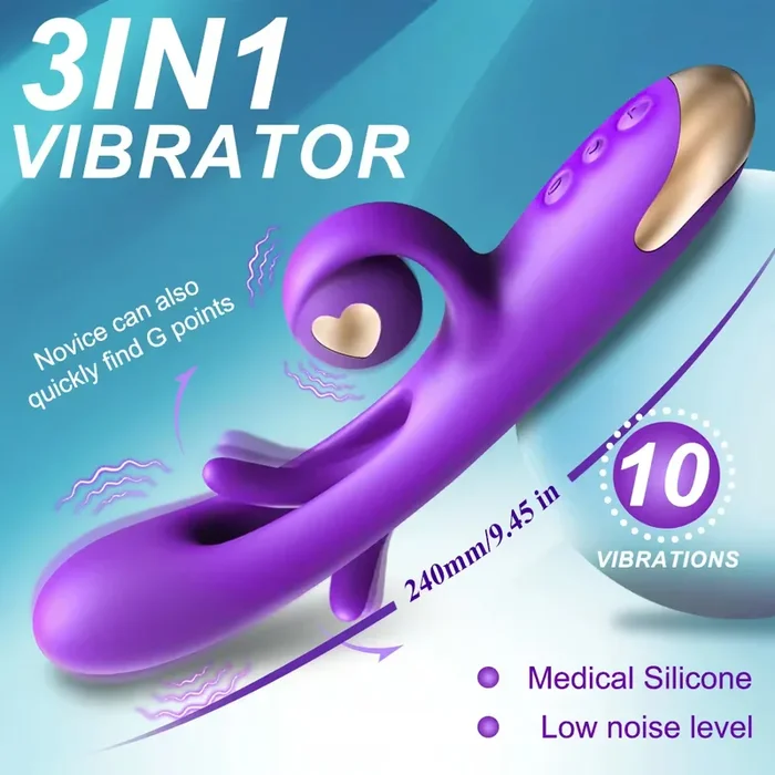 Thrusting Rabbit Vibrator With 3 Powerful Thrusting Actions