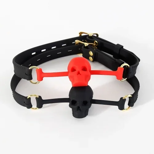Totenkopf Knebel (Farbe: Schwarz)