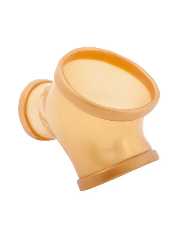 Toylie Gil Latex-Penishülle mit Penis-/Hodenring, gold