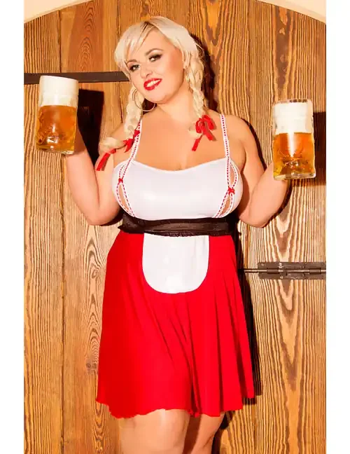 Trachten Outfit S/3041 Heidi rot/weiß