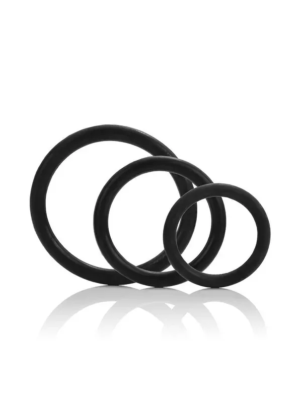 Tri-Rings Cockring 3er-Set, schwarz