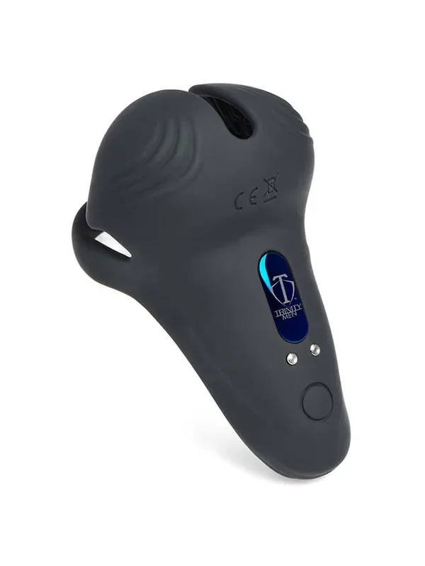 Trinity Vibes 10X Cock & Ball Ring with Taint Stim Vibro-Penisring, schwarz