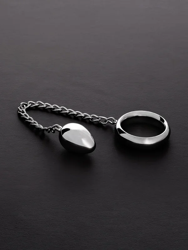 Triune Donut Ring Anal Egg: Edelstahl-Penisring mit Analplug