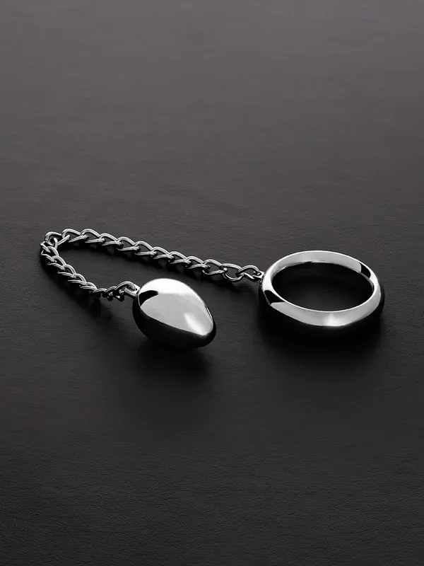 Triune Donut Ring Anal Egg Edelstahl-Penisring mit Analplug
