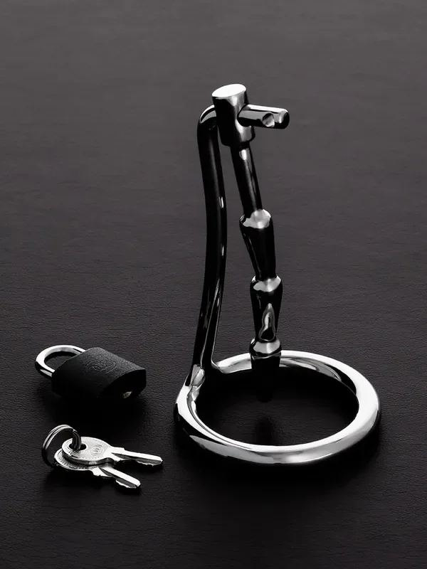 Triune The Humped Cock Trap Edelstahl-Penisring mit Eichelplug