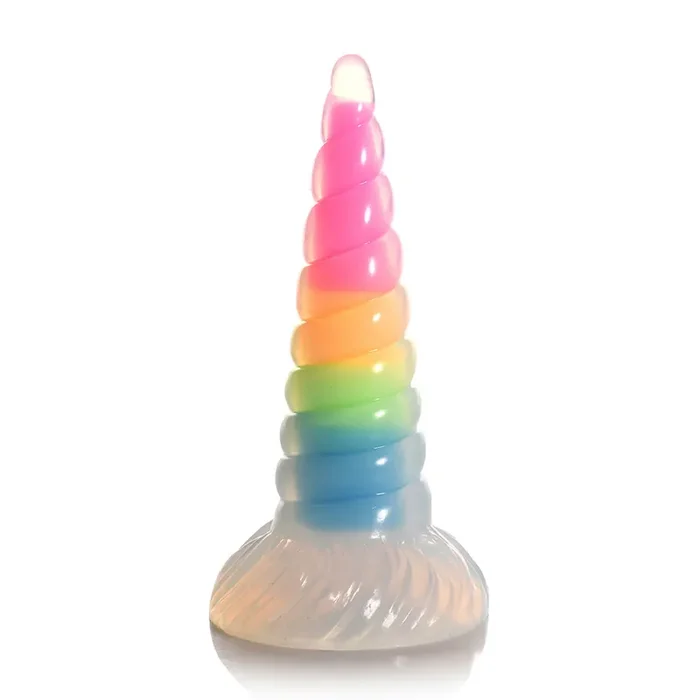 UniGlow – Glow-in-the-Dark Regenbogen Silikondildo