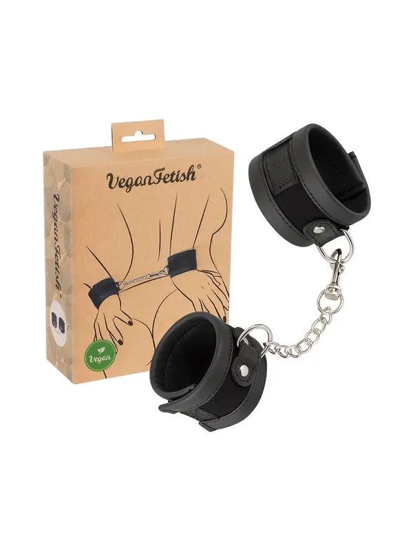 Vegan Fetish Handfesseln, schwarz