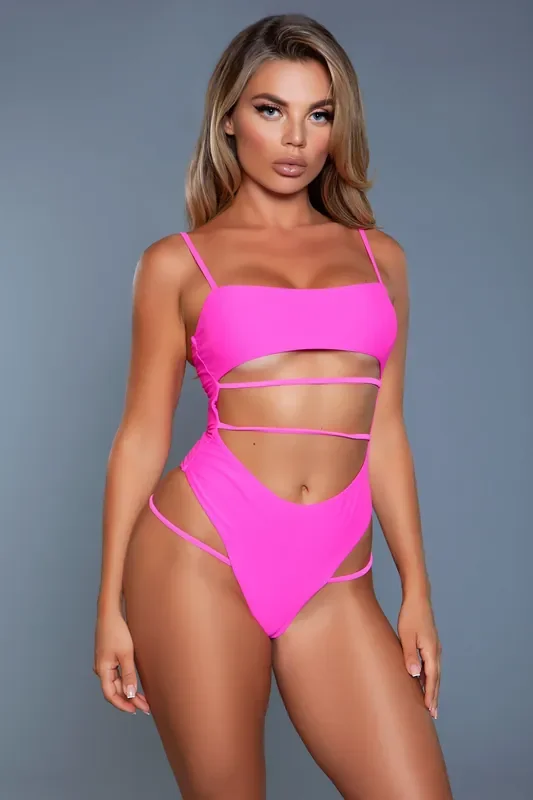Venetia Badeanzug – Neonpink