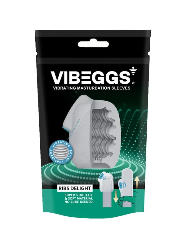 Vibeggs Ribs Delight Vibrierende Masturbationshülle, weiß