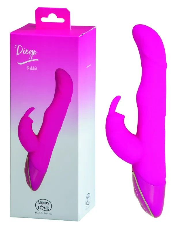 Vibrator mit Klitorisstimulator und softer Oberfläche