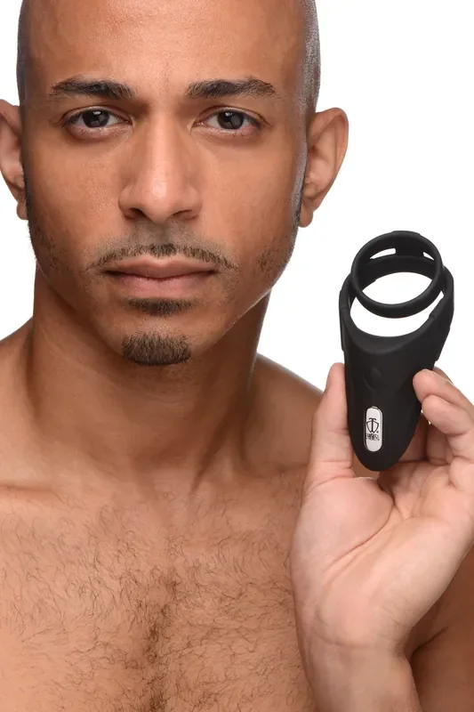 Vibrierender Taint Stim Cock Ring – Schwarz