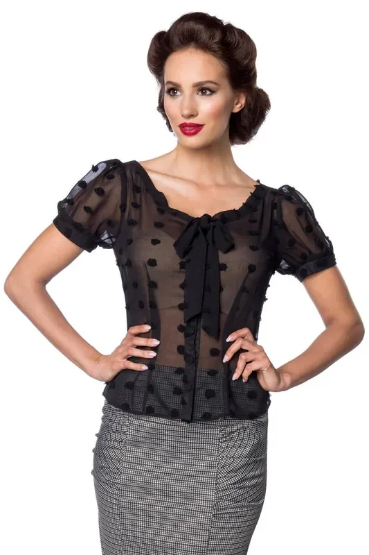 Vintage Schluppenbluse (Farbe Weiss, Grösse L)